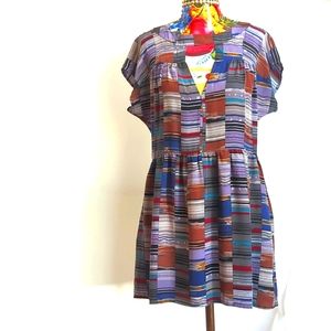 No. 6 store silk patchwork pattern tunic/dress
